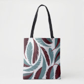 Elegantes rotes und graues Feather Cascade Muster Tasche (Vorderseite)