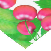 Elegantes rotes und grünes Blätter-Muster| Tischdecke (Schrägansicht)