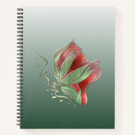 Elegantes rotes und grünes Spiralnotizbuch Notizblock