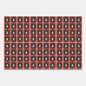 Elegantes rotes und Kariertes Muster Geschenkpapier Set (Vorderseite 3)