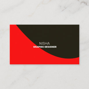 Elegantes rotes und schwarzes abstraktes Modern Visitenkarte