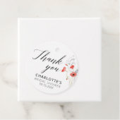 Elegantes Rotes Wasserfarben-Blume-Brautparty Geschenkanhänger (Beispiel)