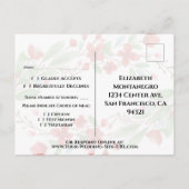 Elegantes Rotes Wasserfarbenblüten Hochzeit RSVP Postkarte (Rückseite)