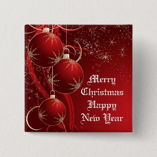 Elegantes rotes Weihnachten Button