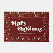 Elegantes rotes Weihnachten Fußmatte (Vorderseite)