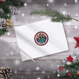 Elegantes Rotes Weihnachten & Glückliches Neues Ja Runder Aufkleber