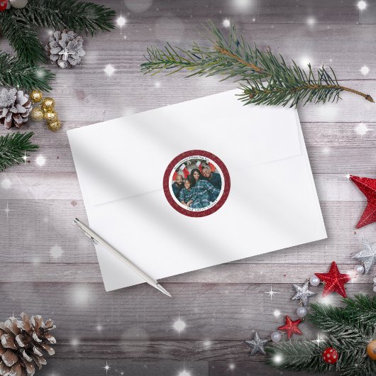 Elegantes Rotes Weihnachten & Glückliches Neues Ja Runder Aufkleber