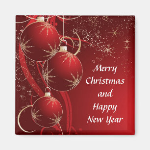 Elegantes rotes Weihnachten Magnet