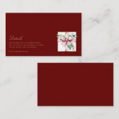 Elegantes Rotes Weihnachtsdekor Details zur Hochze Begleitkarte (Vorne/Hinten)