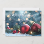 Elegantes Rotes Weihnachtsgeschenk Feiertagskarte (Vorderseite)