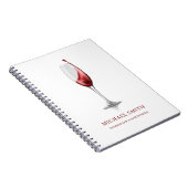 Elegantes rotes Weinglas Bar Weingut Notizblock (Rechte Seite)