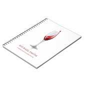 Elegantes rotes Weinglas Bar Weingut Notizblock (Linke Seite)