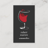 Elegantes rotes Weinglas Sommelier Visitenkarte (Vorderseite)