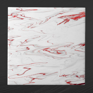 Elegantes Rotes Weiß Imitat Marmorwein Weihnachte Fliese
