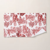 Elegantes Rotes Weiß Rustikales Pferdeschlitten Badhandtuch Set (Handtuch)