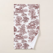 Elegantes Rotes Weiß Rustikales Pferdeschlitten Badhandtuch Set (Handtuch)