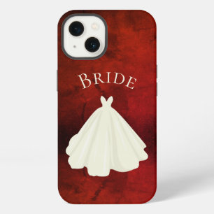 Elegantes rotes weißes Brautkleid mit Typografie H iPhone 13 Hülle