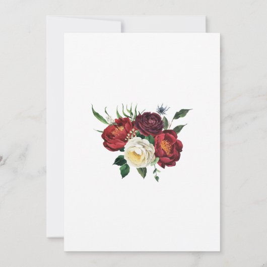 Elegantes Rotes Weißes Brautparty Einladung (Rückseite)