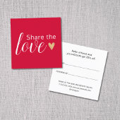 Elegantes Rotes Weißes Gold Herzstück Beauty Salon Empfehlungskarte