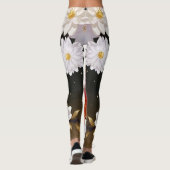 Elegantes rotes, weißes und rosafarbenes Muster Leggings (Rückseite)