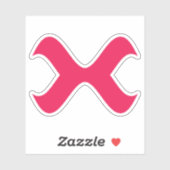 Elegantes rotes X-Monogramm Aufkleber (Blatt)
