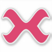 Elegantes rotes X-Monogramm Aufkleber (Vorderseite)