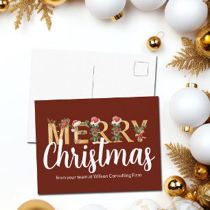 Elegantes Rotgold Frohe Weihnachten Benutzerdefini