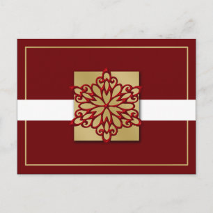 elegantes Rotgold Unternehmens-Weihnachtsgrüße Feiertagspostkarte