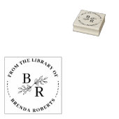 Elegantes Round Botanical Initials Library-Buchzei Gummistempel (Stempel)