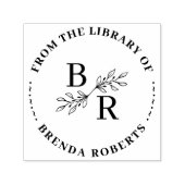 Elegantes Round Botanical Initials Library-Buchzei Permastempel (Design)