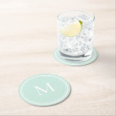 Elegantes Round Circle Monogramm Runder Pappuntersetzer (Vor Ort)