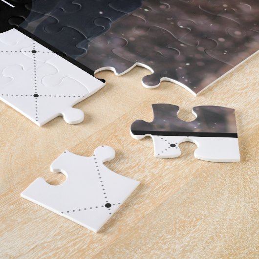 Elegantes Round-Frame-Monogramm-Foto Puzzle (Seite)