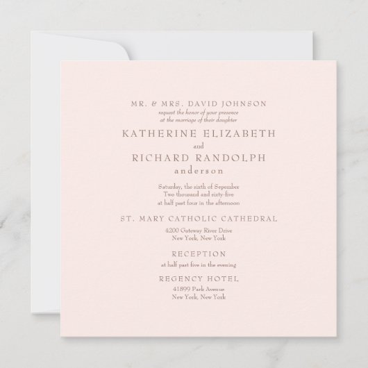 Elegantes Roush 2 Veranstaltungsort Hochzeit Einladung (Vorderseite)