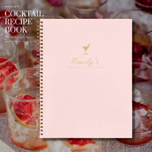 Elegantes Roush and Gold Blank Cocktail Rezept Buc Notizblock