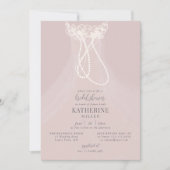 Elegantes Roush Dress Ruffles Pearls Brautparty Einladung (Vorderseite)