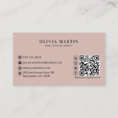 Elegantes Roush & Navy Beruflich Real Anwesen Visitenkarte (Rückseite)