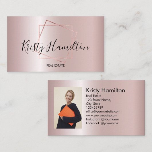 Elegantes Roush & Navy Beruflich Real Anwesen Visitenkarte (Vorne/Hinten)