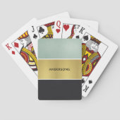 ELEGANTES ROYAL AQUA BLAU GOLD BLACK STREIFEN SPIELKARTEN (Rückseite)