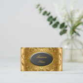 Elegantes Royal Black Gold Beruflich Visitenkarte (Stehend Vorderseite)