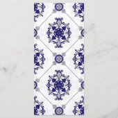Elegantes Royal Blue Medallion Pattern Dinner Menu Menükarte (Rückseite)