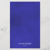 Elegantes Royal Blue Rose Budget Wedding Menu (Rückseite)