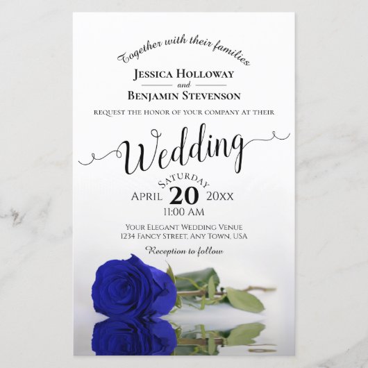Elegantes Royal Blue Rose HAUSHALT für Hochzeiten (Vorderseite)