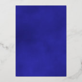 Elegantes Royal Blue Rose & Silver Brautparty Folieneinladung (Rückseite)