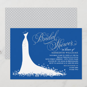 Elegantes Royal Blue Wedding Gown Brautparty Einladung