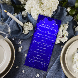 Elegantes Royal Blue Wedding Programm
