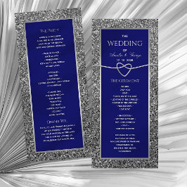 Elegantes Royal Blue Wedding Programm