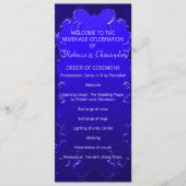 Elegantes Royal Blue Wedding Programm (Vorderseite)