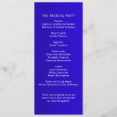 Elegantes Royal Blue Wedding Programm (Rückseite)