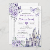 Elegantes Royal Burg Lila Brautparty Einladung (Vorne/Hinten)