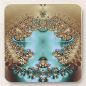 Elegantes Royal Gold und Aqua Getränkeuntersetzer (Vorderseite)